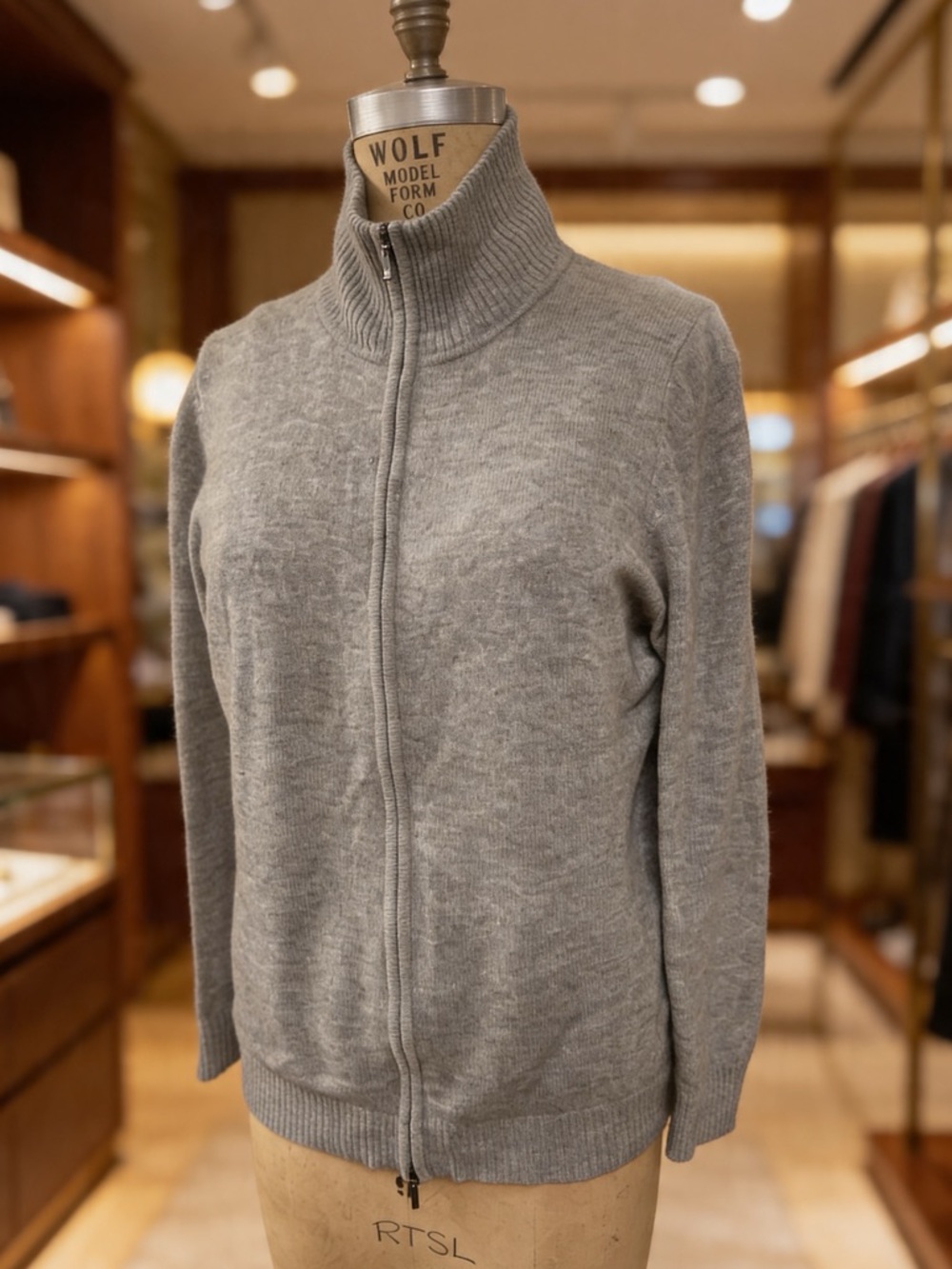L.L.Bean Women’s 100% 2/ply Cashmere Cardigan Zip-up Heather Gray Size L